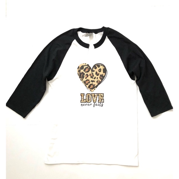 ‘Love Never Fails’ Raglan 3/4 length T Shirt - Picture 5 of 7